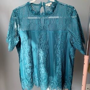 Eyeshadow Green Eyelet blouse